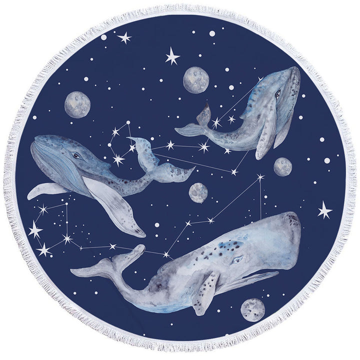 Space Whales Beach Towels
