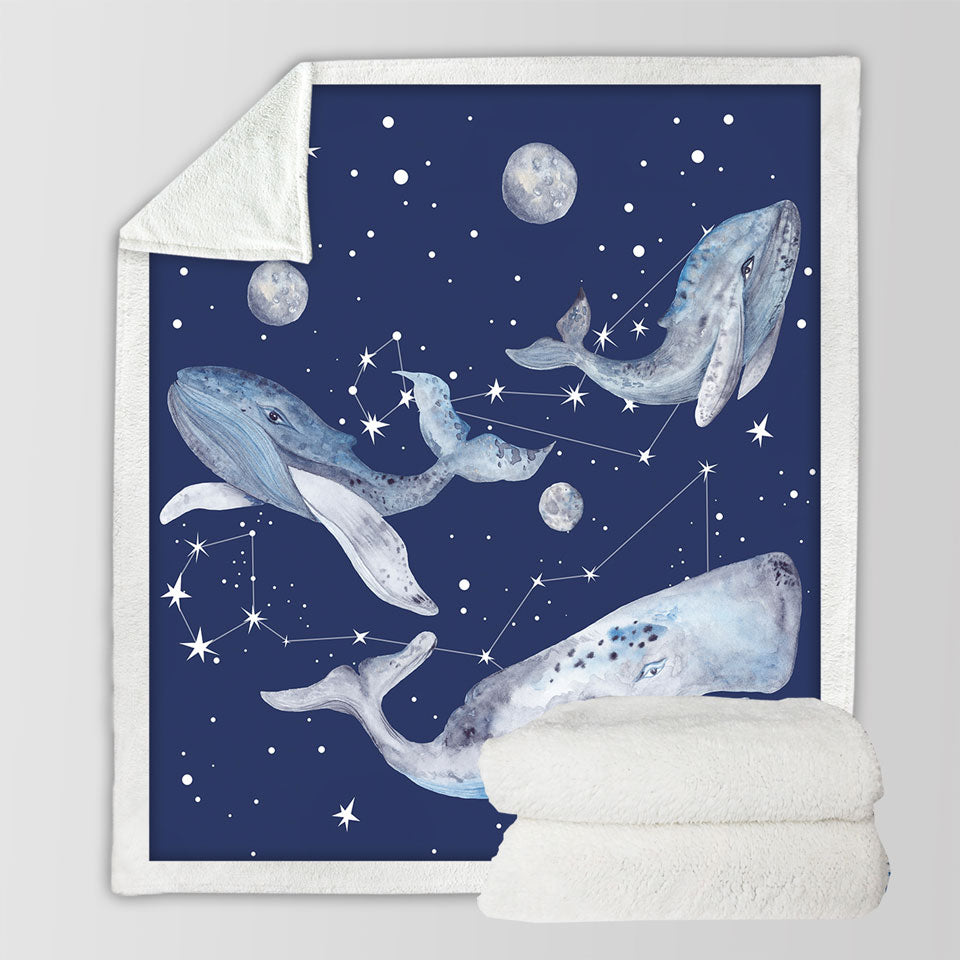 Space Whales Throw Blanket