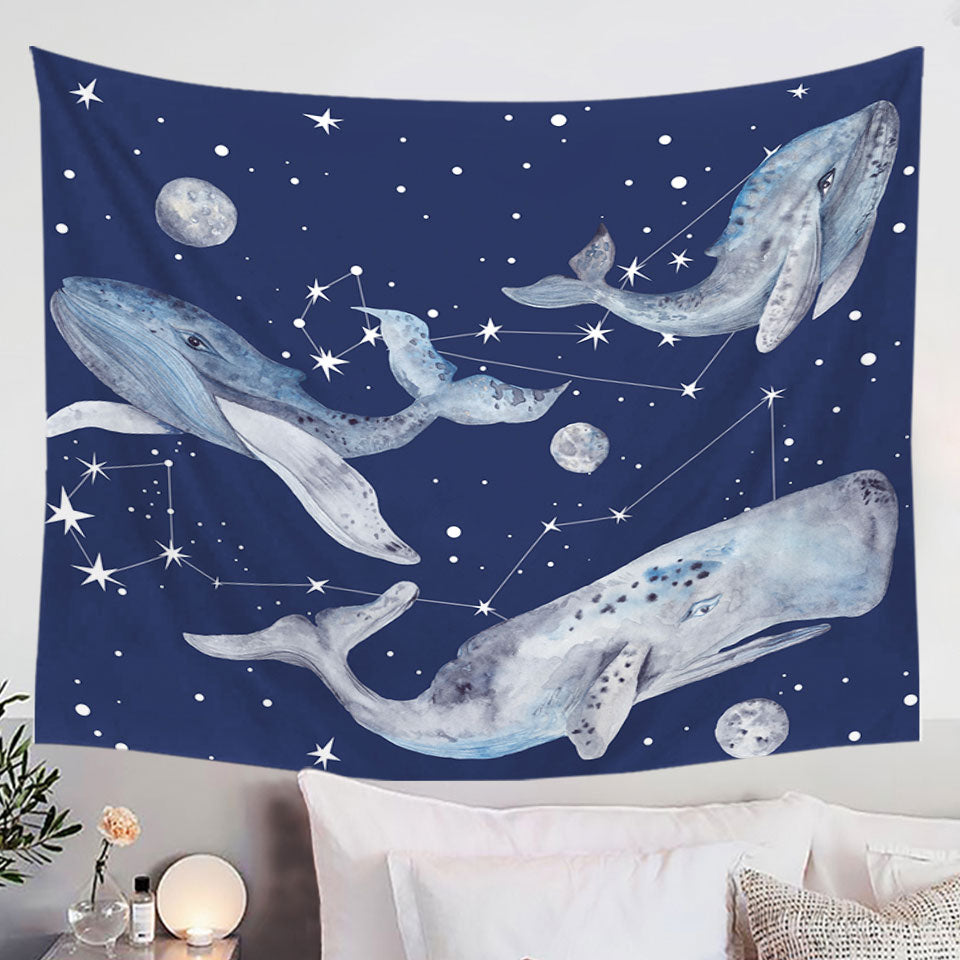 Space Whales Wall Art Tapestry