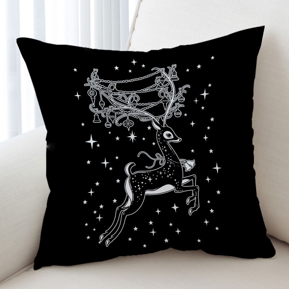 Sparkling Christmas Cushions Cute White Tailed Deer