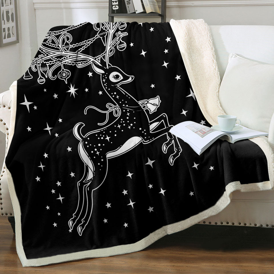 Sparkling Christmas Throws Cute White Tailed Deer