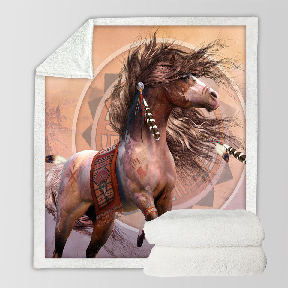products/Spirit-Warrior-Horse-Native-American-Art-Decorative-Throws