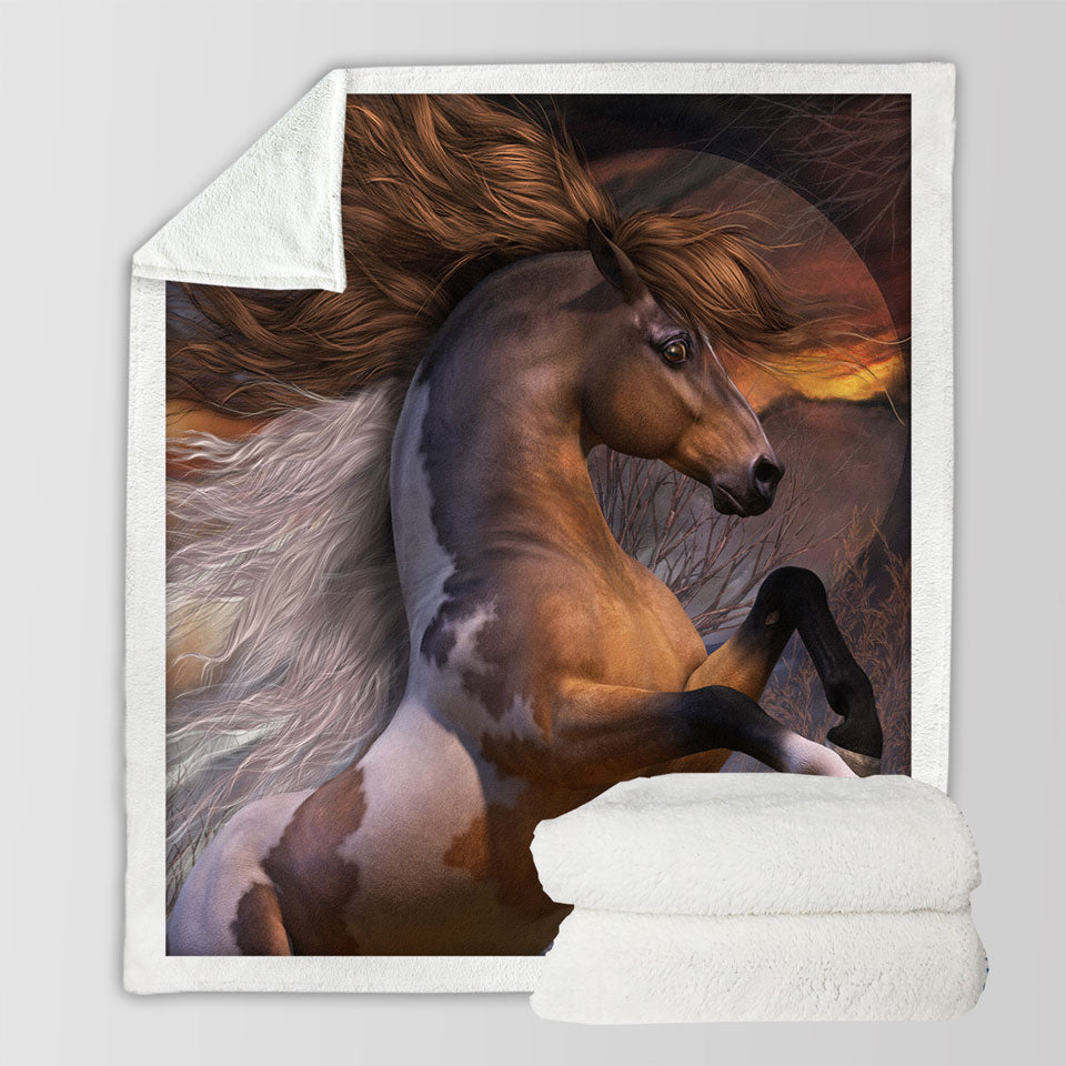 products/Spirit-of-the-Wild-Brown-White-Horse-Lightweight-Blankets