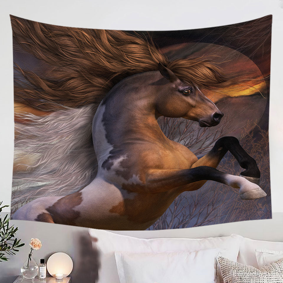 Spirit-of-the-Wild-Brown-White-Horse-Tapestry-Wall-Hanging