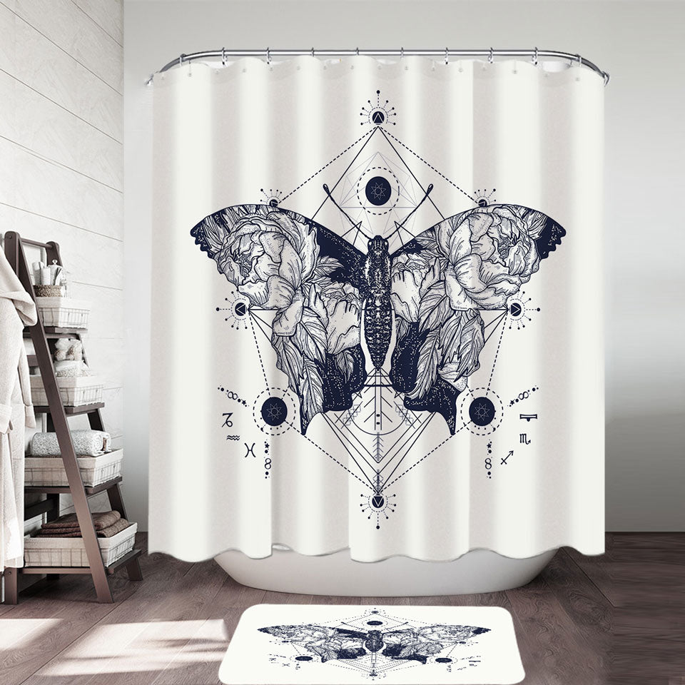 Spiritual Bathroom Decor The Death Moth Shower Curtain