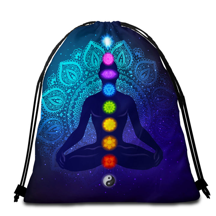 Spiritual Buddha Beach Towel Bags