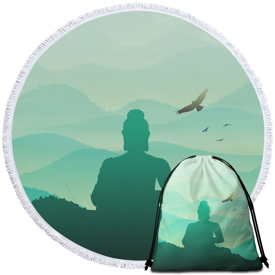 Spiritual Buddha Beach Towels