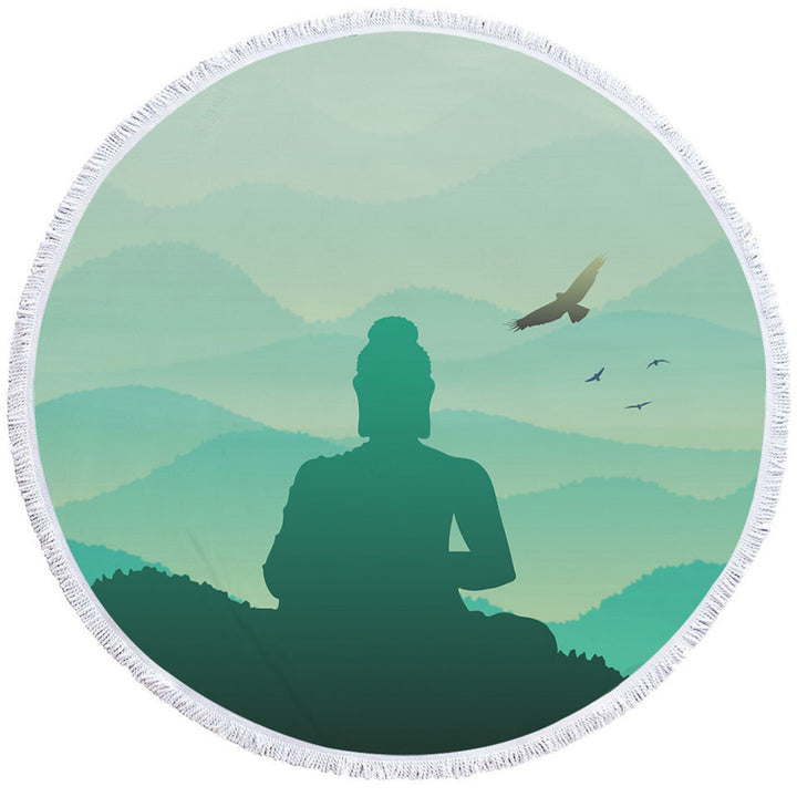 Spiritual Buddha Round Beach Towel