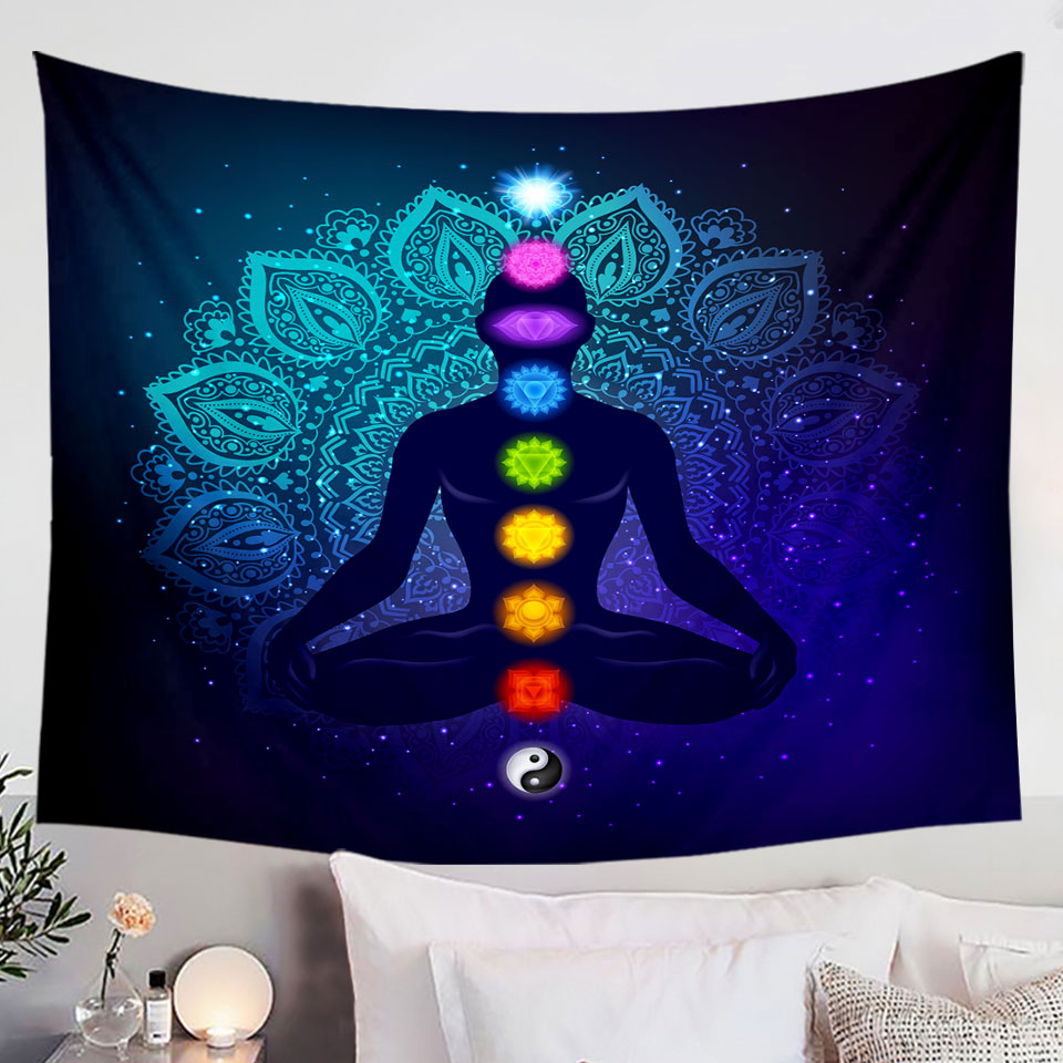 Spiritual Buddha Wall Decor Tapestry with Oriental Mandala Spirit