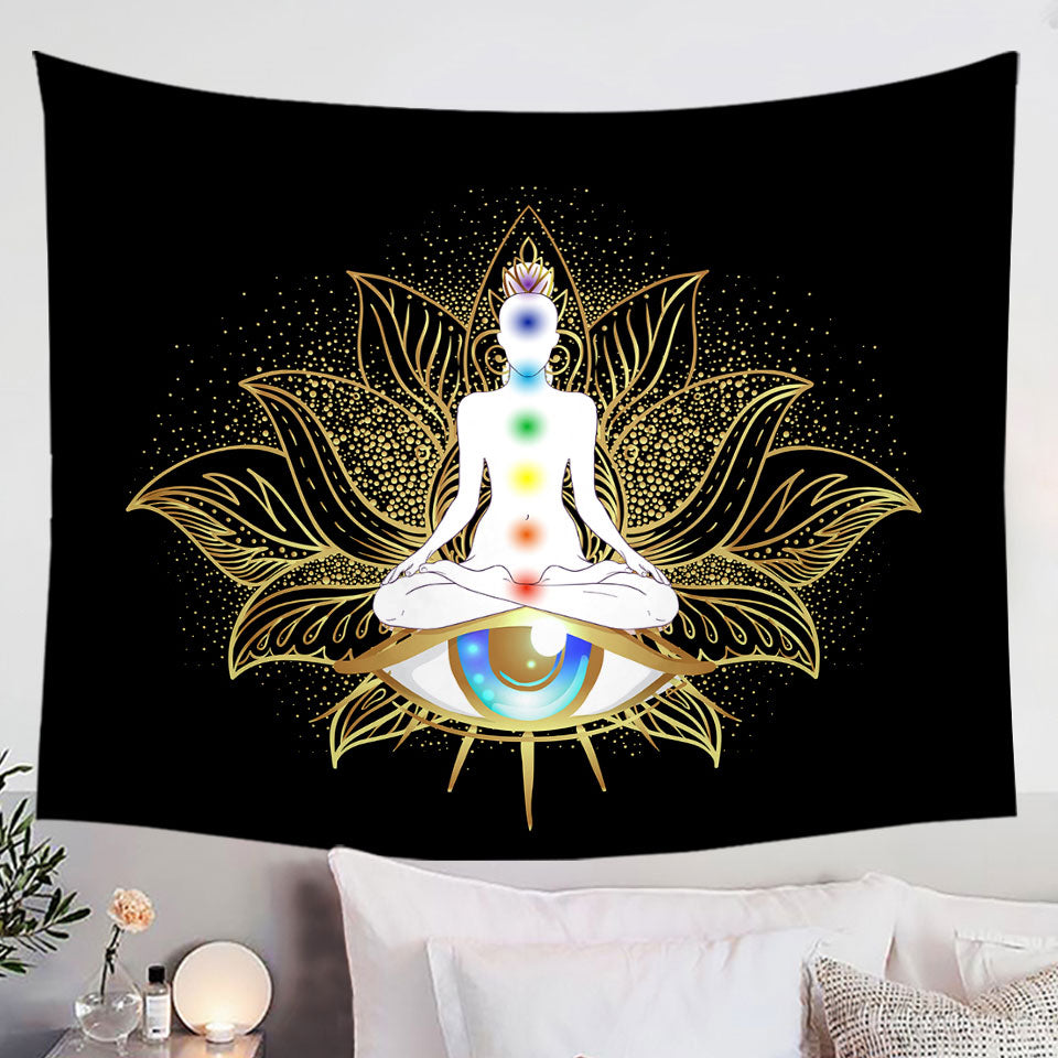 Red and Blue Chinese Dragons Tapestry