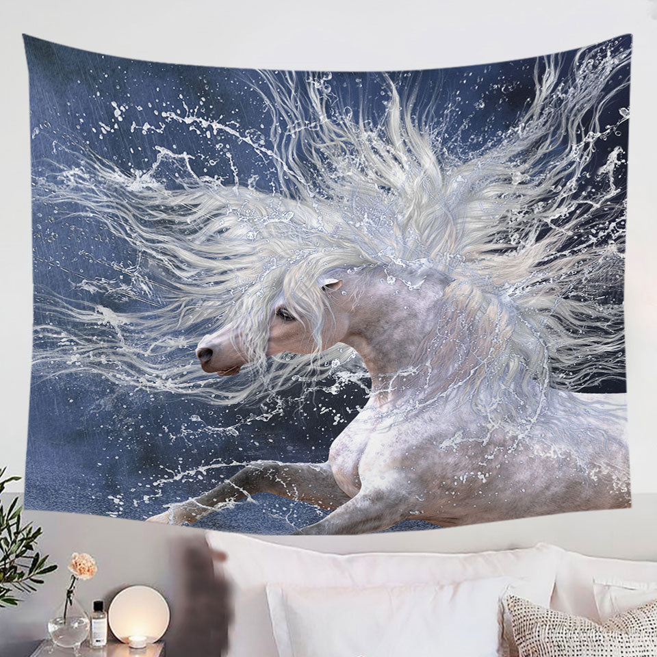 Splash-Wild-White-Horse-Tapestry-Wall-Hanging