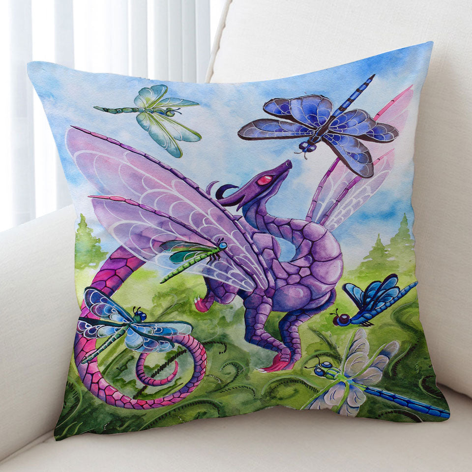 Spring Cushion Covers Dragon and Dragonflies