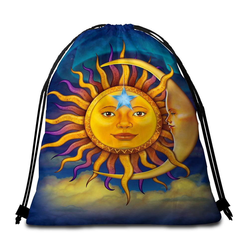 Star Sun Moon Beach Towel Bags