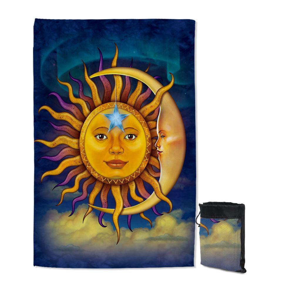 Star Sun Moon Beach Towels