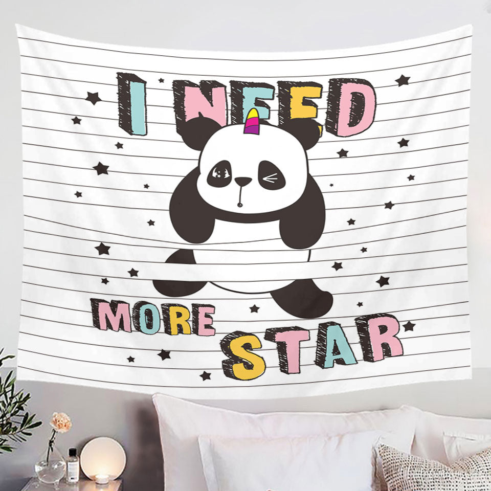 Stars Panda Tapestry Wall Hanging