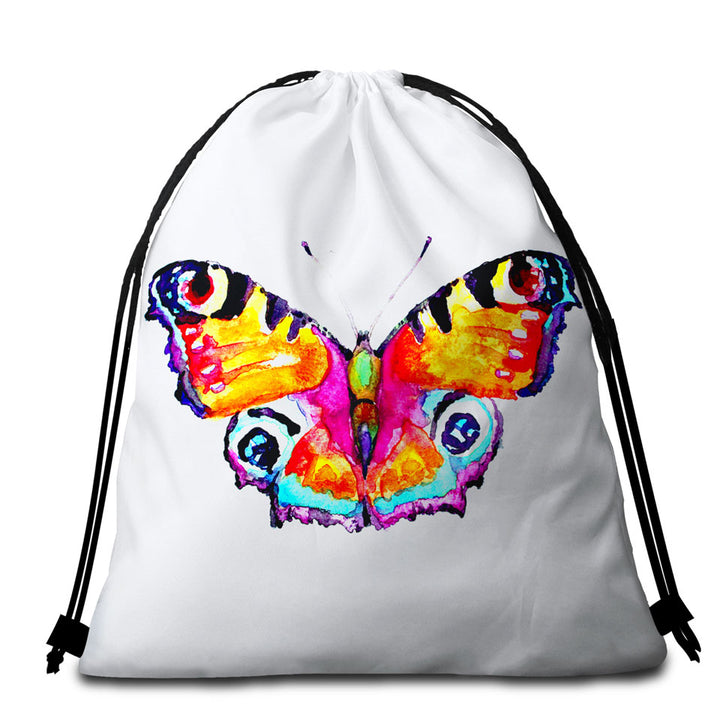Stunning Art Painting Butterfly Beach Towel Bags