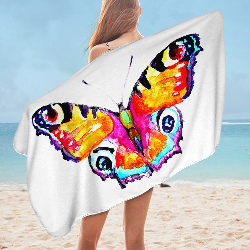 Stunning Art Painting Butterfly Beach Towel