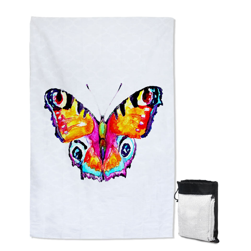 Stunning Art Painting Butterfly Lightweight Beach Towel