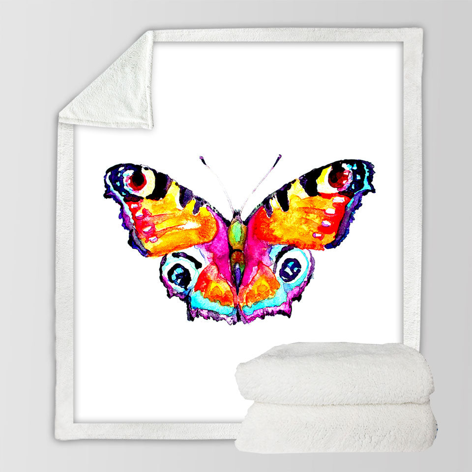 Stunning Art Painting Butterfly Sherpa Blanket