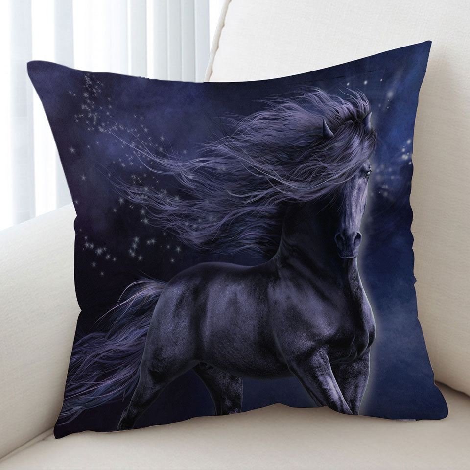Stunning Black Horse Cushion Covers the Black Thunder Horses Art