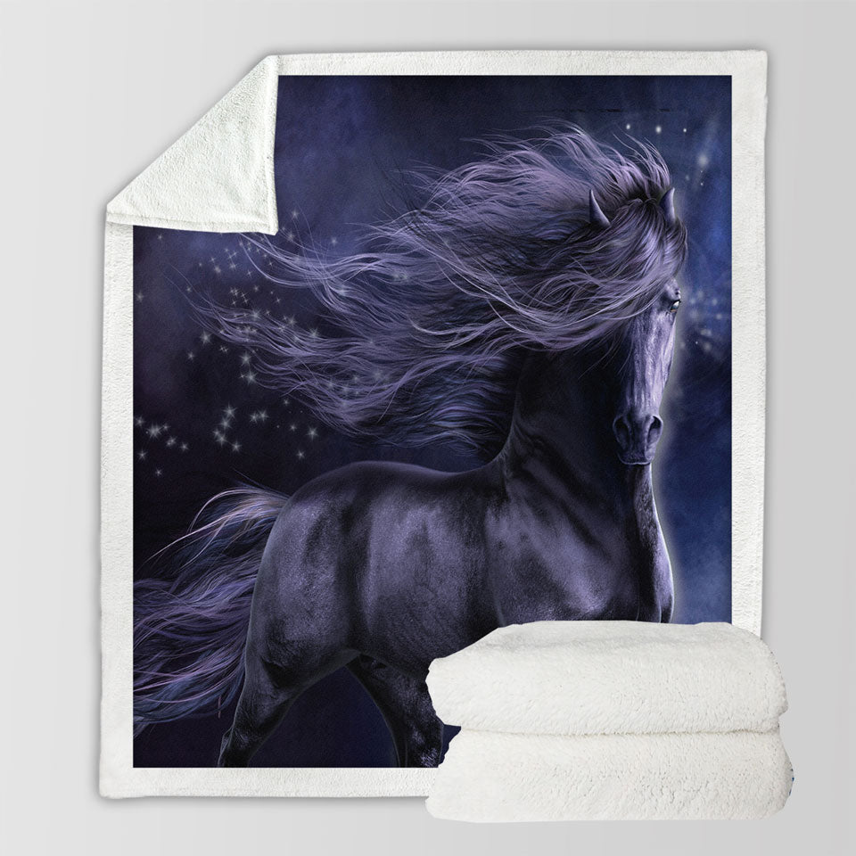 products/Stunning-Black-Horse-Sherpa-Blanket-the-Black-Thunder-Horses-Art