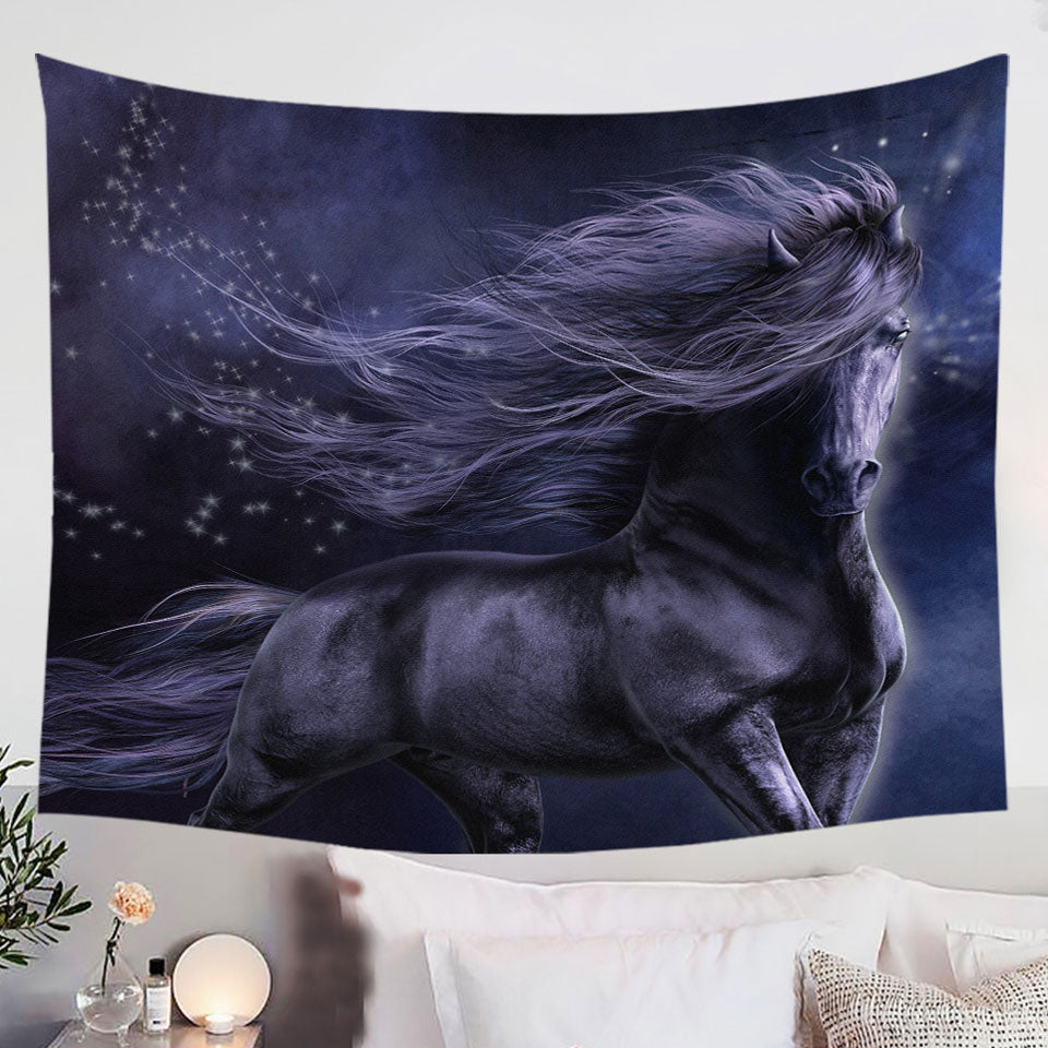 Stunning-Black-Horse-Tapestry-the-Black-Thunder-Horses-Art