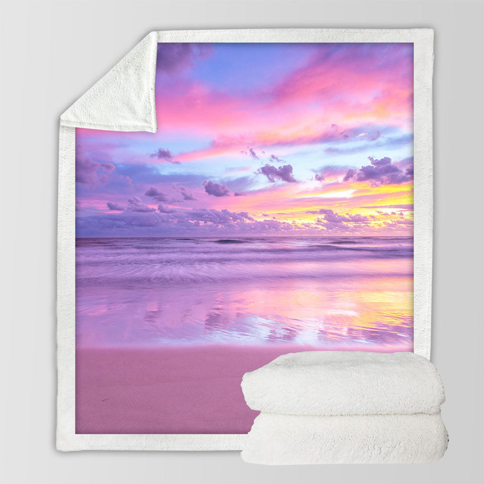 Stunning Blankets Ocean During Purplish Sunset