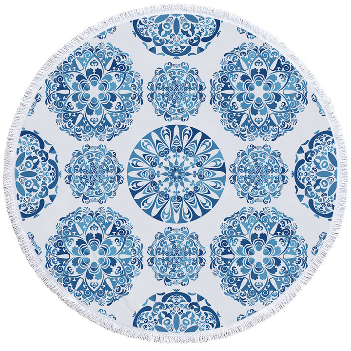 Stunning Blue Beach Towels Turquoise Moroccan Mandalas