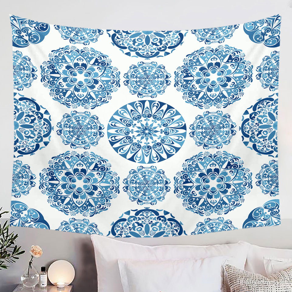 Stunning Blue Turquoise Moroccan Home Decor Mandalas Tapestry