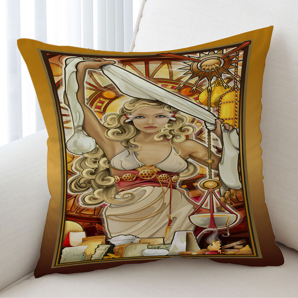 Stunning Woman Cushion Cover Goddess of Cheese