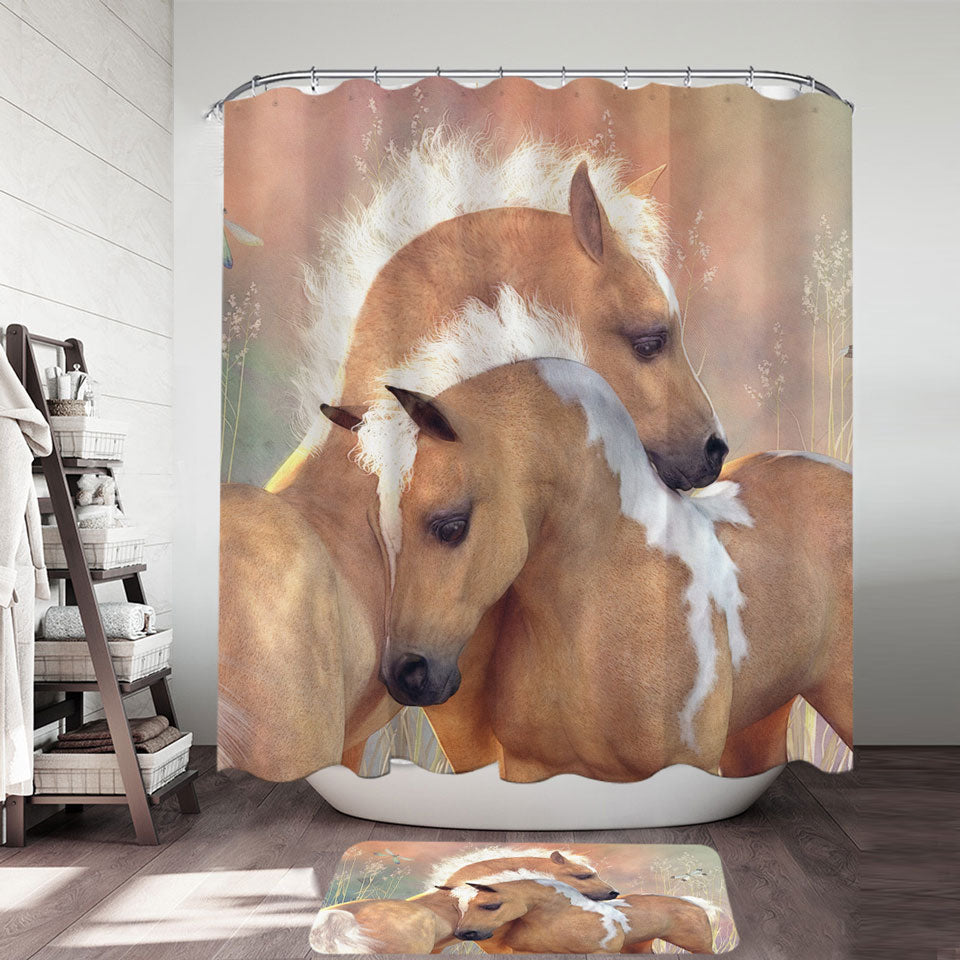 Summer Dreams Cute Shower Curtains Horses Art