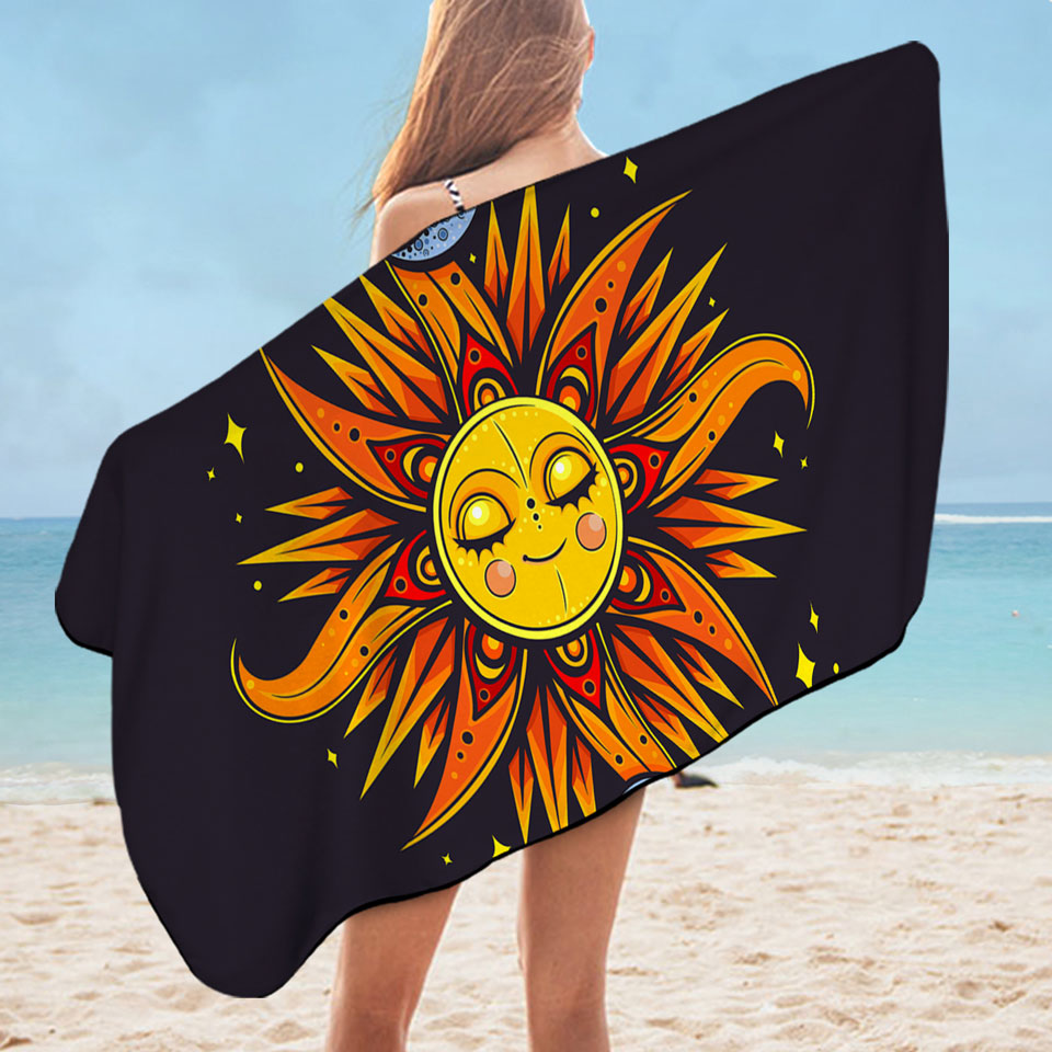 Sun and Moon Cool Beach Towels