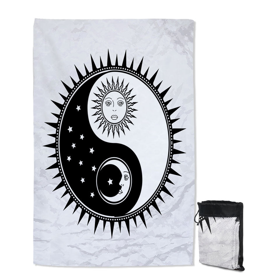 Sun and Moon Yin and Yang Microfiber Towels For Yoga