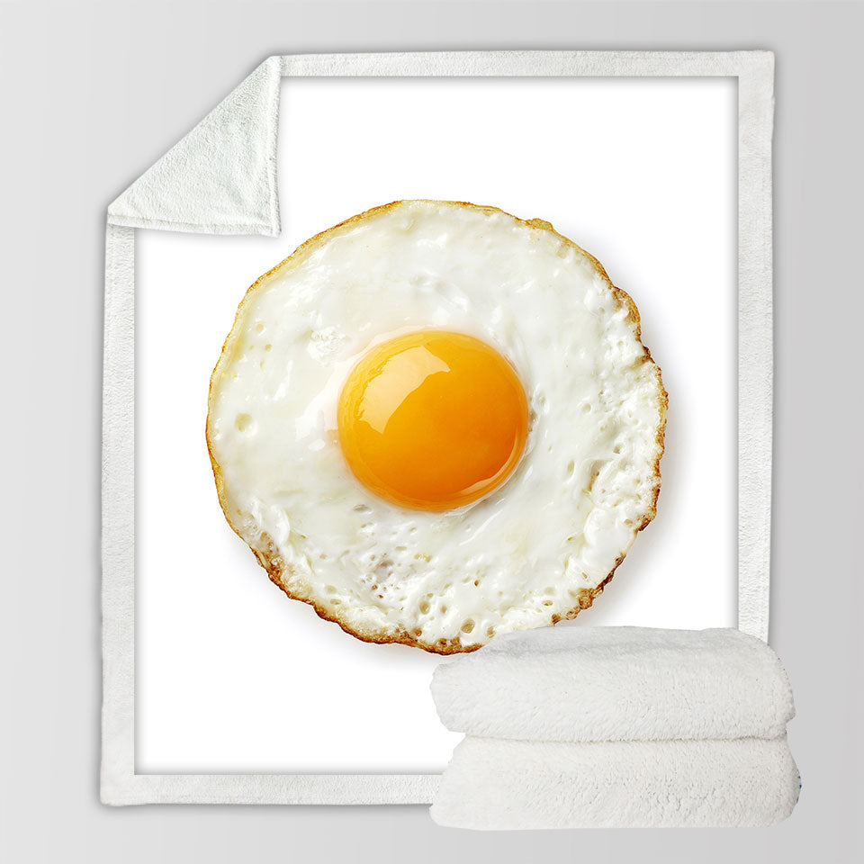 Sunny Side Up Fried Egg Throw Blanket