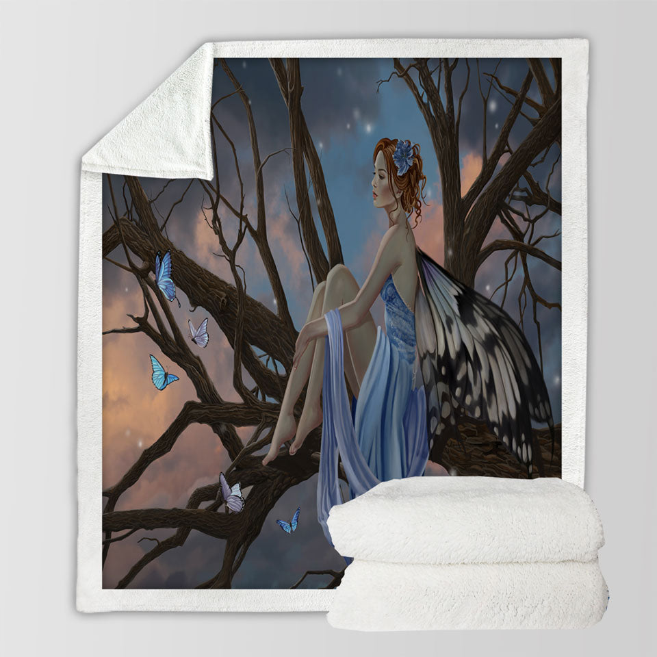products/Sunset-Decorative-Blankets-Butterflies-and-the-Beautiful-Forest-Fairy