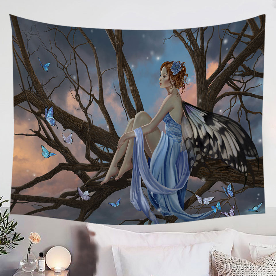 Sunset-Wall-Decor-Butterflies-and-the-Beautiful-Forest-Fairy-Tapestry