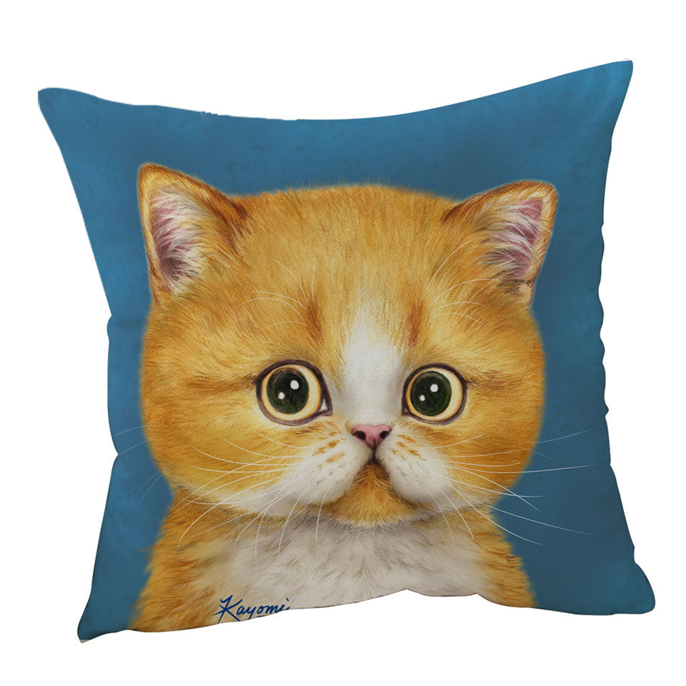 Sweet Decorative Pillows Little Ginger Kitten Cat