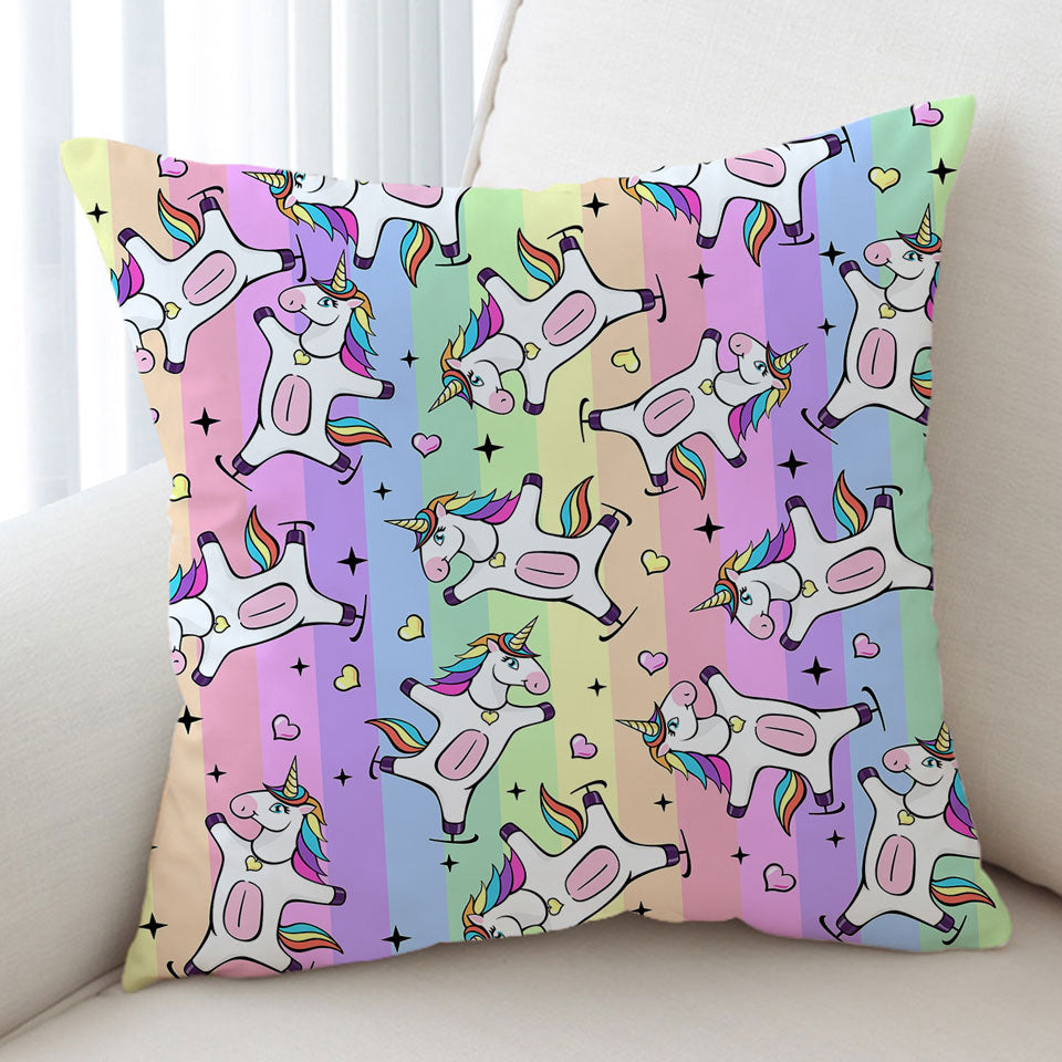 Sweetheart Rainbow Unicorns Cushion Cover
