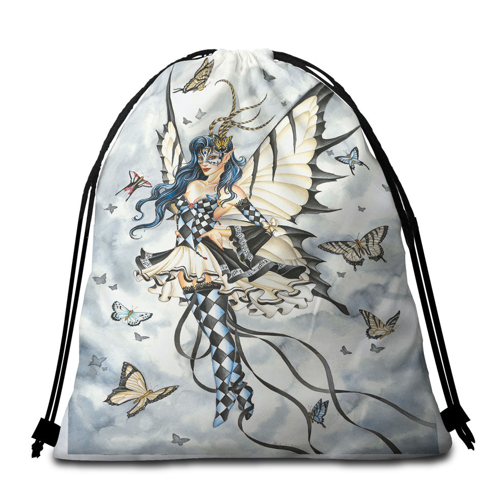Beautiful and Sexy Butterflies Woman Beach Bags and Towels