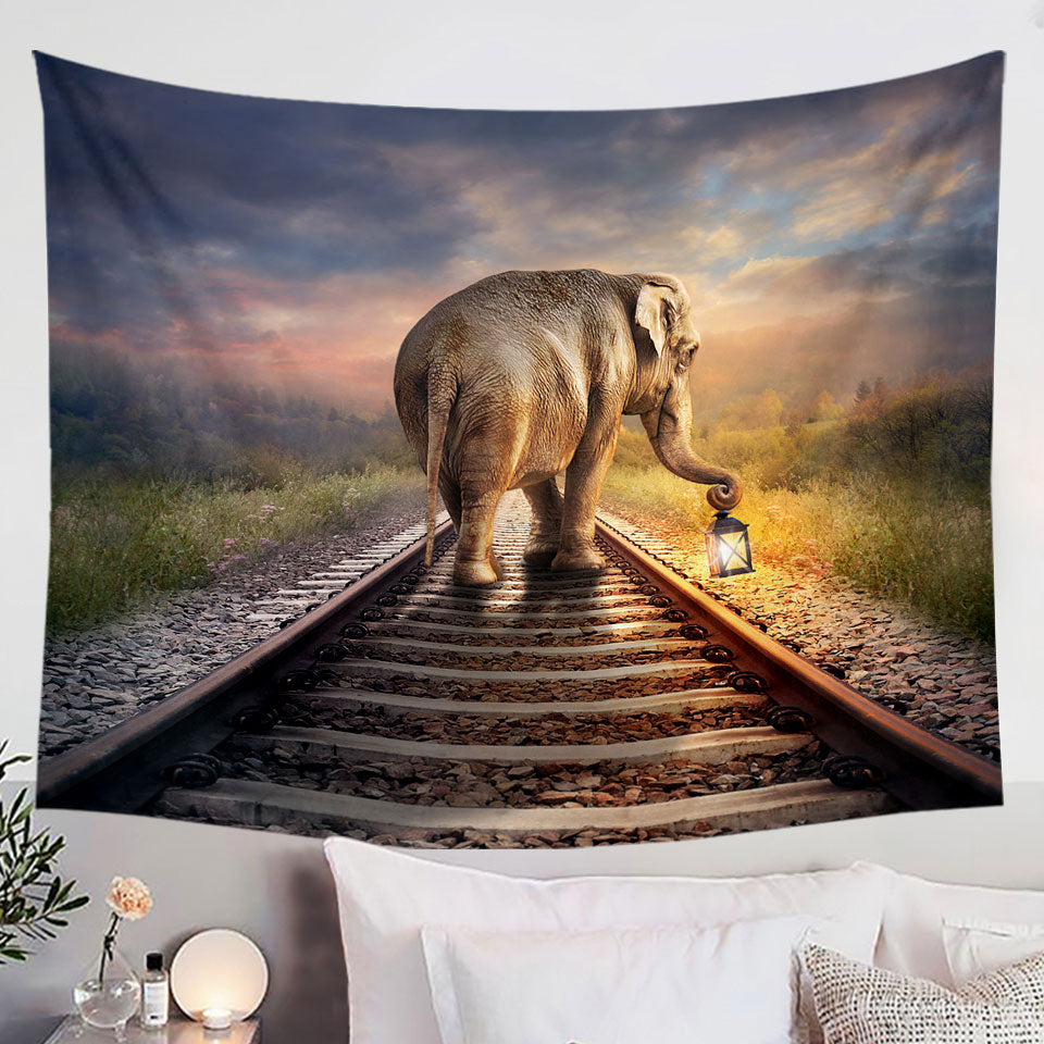 Tapestries with Elephant Walks on the Track