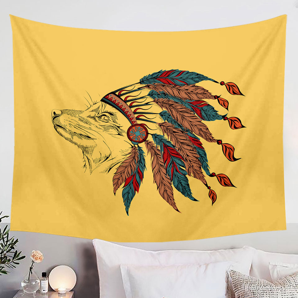 Tapestries with Native American Chief Fox