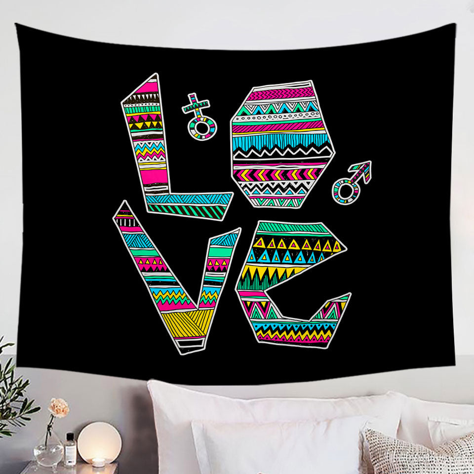 Dark Blue Watercolor Flowers Hanging Fabric On Wall