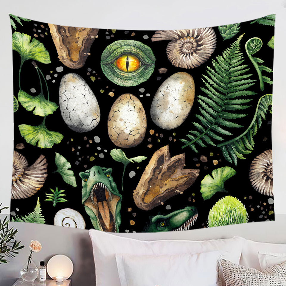 Tapestry of Dinosaur and Dinosaur Eggs