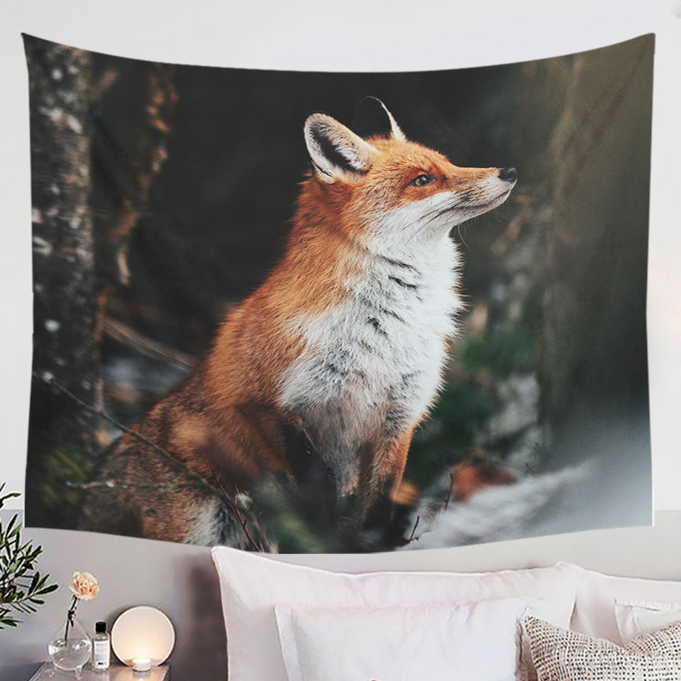 Tapestry with Beautiful Fox
