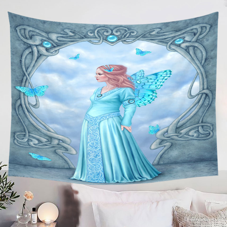 Tapestry-with-Butterflies-and-Blue-Aquamarine-Butterfly-Girl