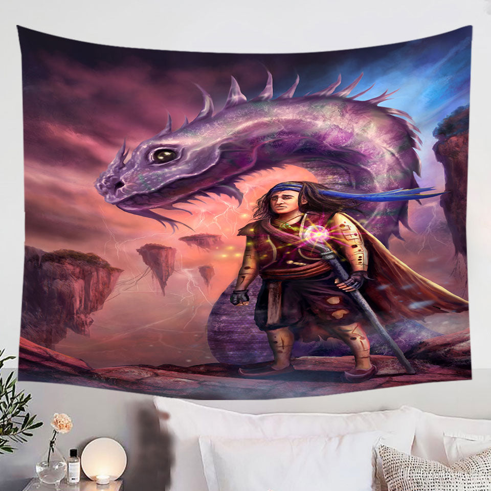 Tapestry-with-Dragon-and-Thrakos-Cool-Fantasy-Art