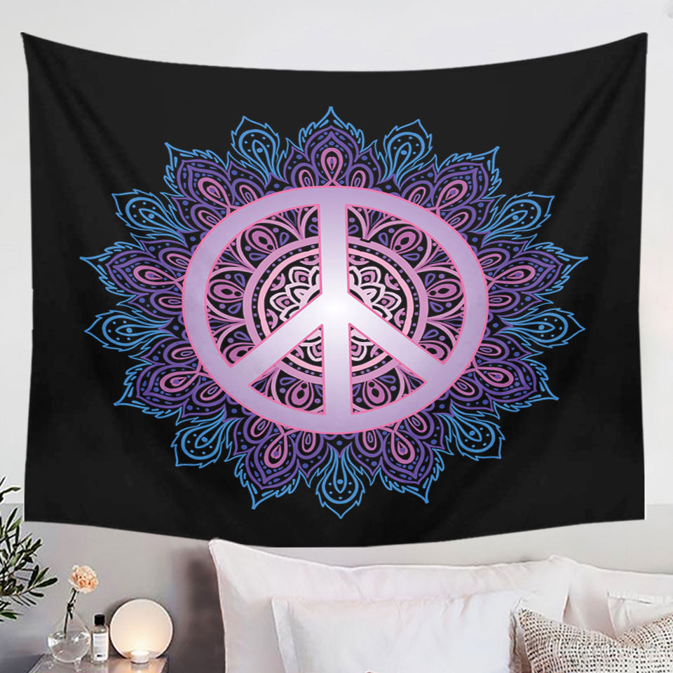 Tapestry with Mandala Peace