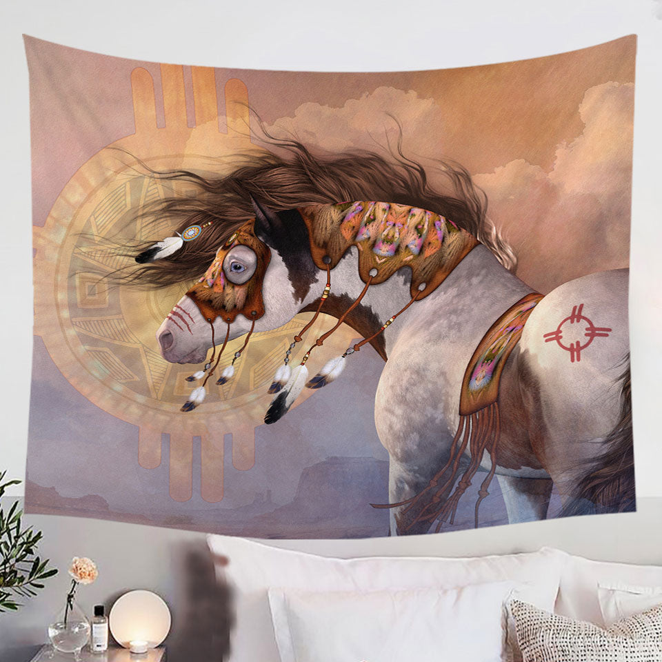 Tapestry-with-Native-American-Horse