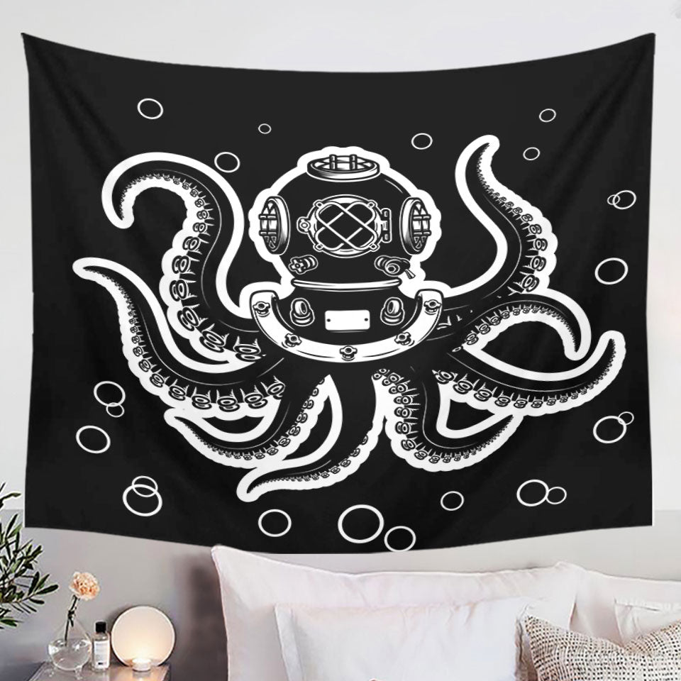 Tapestry with Octopus Diver