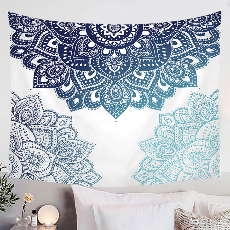 Teal Blue Mandala Tapestry